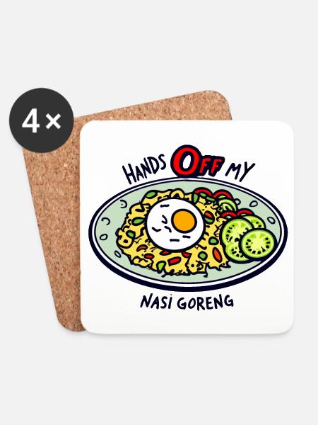 Fass mein Nasi Goreng nicht an! - Untersetzer (4er-Set) - Weiß