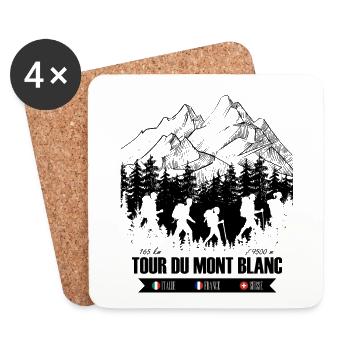 Tour du Mont Blanc - Untersetzer (4er-Set) - Weiß - Vorne