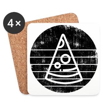 Pizza Sketch - Coasters (set of 4) - white - Front