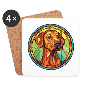 Rhodesian Ridgeback Hund Buntes Aquarell Haustier - Untersetzer (4er-Set) - Weiß - Vorne