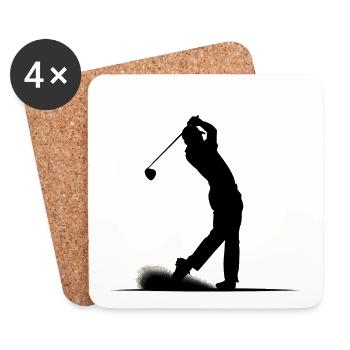 Golfeur - Dessous de verre (lot de 4) - blanc - Devant