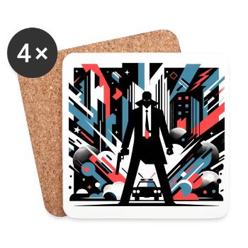 Chaos de la ville - Dessous de verre (lot de 4) - blanc - Devant