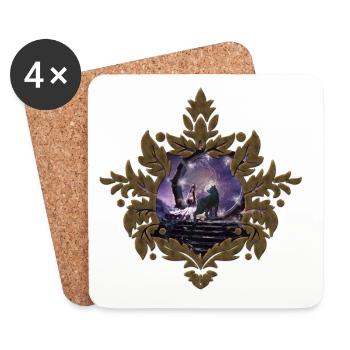 A Fairy and a Dark Wolf - Coasters (set of 4) - white - Front