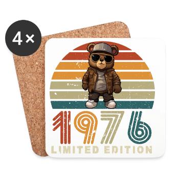 1976 Limited Edition Birthday Year Vintage - Coasters (set of 4) - white - Front