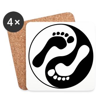 barfuß natural runners yin yang - Untersetzer (4er-Set) - Weiß - Vorne