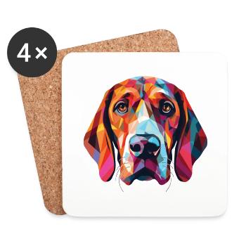 Bruno Jura Hund Rasse Aquarell Illustration - Untersetzer (4er-Set) - Weiß - Vorne