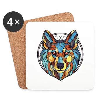 Cao De Castro Laboreiro Wolf Hunderasse Aquarell - Untersetzer (4er-Set) - Weiß - Vorne