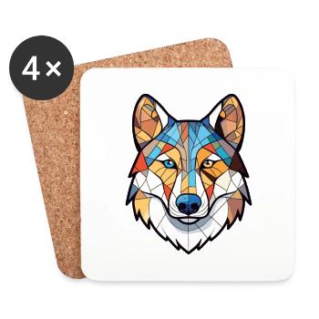 Kanadischer Labrador Husky Hund Rasse Aquarell Glas - Untersetzer (4er-Set) - Weiß - Vorne