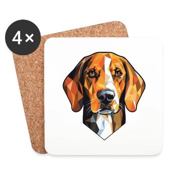 Black And Tan Virginia Foxhound Dog Watercolor - Coasters (set of 4) - white - Front