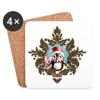 Cute funny penguin - Coasters (set of 4) - white - Front