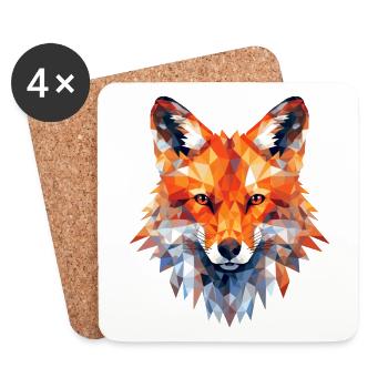 Fuchs Polygon Füchse Wald Polarfuchs Tier - Untersetzer (4er-Set) - Weiß - Vorne