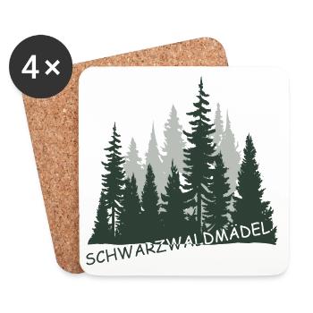 Schwarzwaldmädel - Untersetzer (4er-Set) - Weiß - Vorne