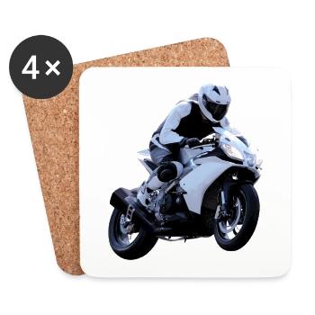 Motocyclette - Dessous de verre (lot de 4) - blanc - Devant