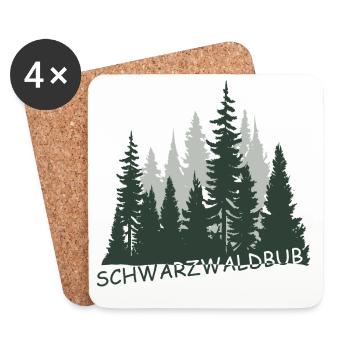 Schwarzwaldbub - Untersetzer (4er-Set) - Weiß - Vorne