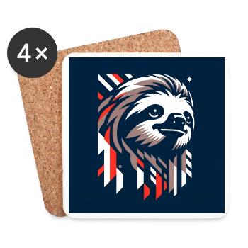 Geometrischer Otter im Mondlicht - Untersetzer (4er-Set) - Weiß - Vorne