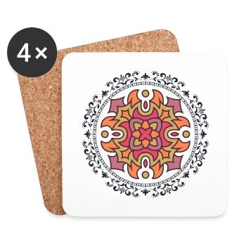 fleur d'automne - Dessous de verre (lot de 4) - blanc - Devant