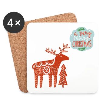 a very merry Christmas - Coasters (set of 4) - white - Front