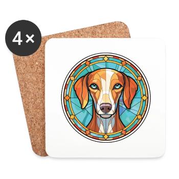 Azawakh Dog Breed Colorful Watercolor Illustration - Coasters (set of 4) - white - Front