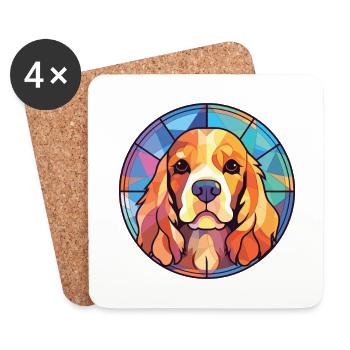 Französisches Bordeaux Mastiff Hunderasse Aquarellglas - Untersetzer (4er-Set) - Weiß - Vorne