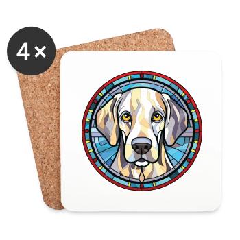 French Spaniel Dog Breed Watercolor Illustration - Coasters (set of 4) - white - Front