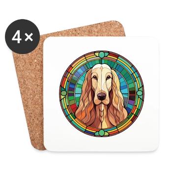 Afghanischer Windhund Rasse Aquarell Illustration - Untersetzer (4er-Set) - Weiß - Vorne