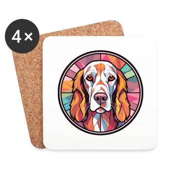 Garafian Shepherd Dog Breed Colorful Watercolor - Coasters (set of 4) - white - Front