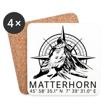 Matterhorn - Untersetzer (4er-Set) - Weiß - Vorne
