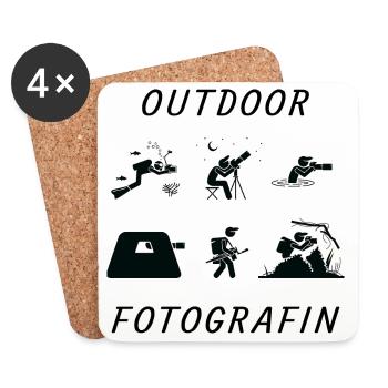 Outdoor Fotografin - Untersetzer (4er-Set) - Weiß - Vorne