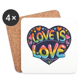 L’amour est l’amour - Dessous de verre (lot de 4) - blanc - Devant