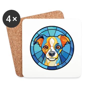 Bleu de Gascogne Petit Dog Rasse Aquarellglas - Untersetzer (4er-Set) - Weiß - Vorne