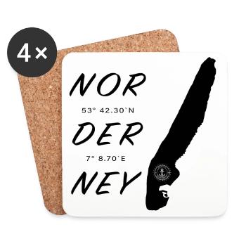 Norderney - Untersetzer (4er-Set) - Weiß - Vorne