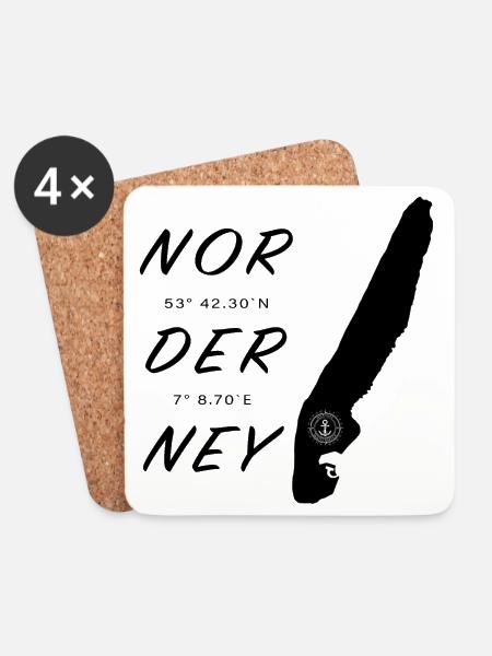 Norderney - Untersetzer (4er-Set) - Weiß