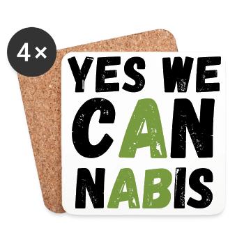 Yes We Cannabis! - Untersetzer (4er-Set) - Weiß - Vorne