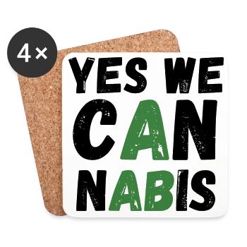 Yes We Cannabis! - Untersetzer (4er-Set) - Weiß - Vorne