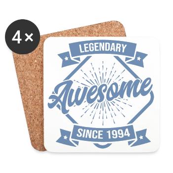 Birthday Vintage 1994 Legendary & Awesome - Coasters (set of 4) - white - Front