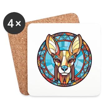 Hare Indian Dog Breed Watercolor Illustration - Coasters (set of 4) - white - Front
