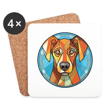 Uruguayen Cimarron Chien Race Coloré Aquarelle - Dessous de verre (lot de 4) - blanc - Devant