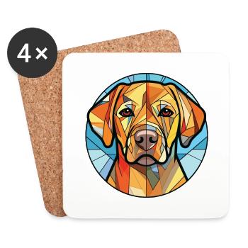 Labrador Retriever Dog Breed Colorful Watercolor - Coasters (set of 4) - white - Front