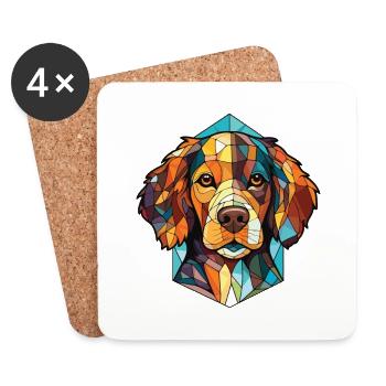 Labradinger Dog Breed Watercolor Illustration - Coasters (set of 4) - white - Front