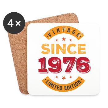 Vintage 1976 - Untersetzer (4er-Set) - Weiß - Vorne