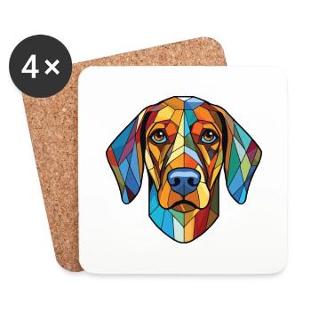 Sabueso Fino Colombiano race de chien verre aquarelle - Dessous de verre (lot de 4) - blanc - Devant