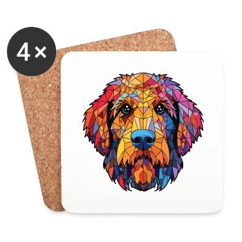 Schillerstovare Dog Breed Watercolor Illustration - Coasters (set of 4) - white - Front
