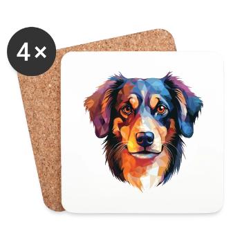 Taigan Kyrgyz Taighany Dog Breed Watercolor Glass - Coasters (set of 4) - white - Front