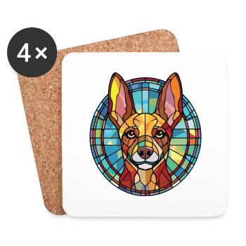 Transylvanian Dog Breed Watercolor Illustration - Coasters (set of 4) - white - Front