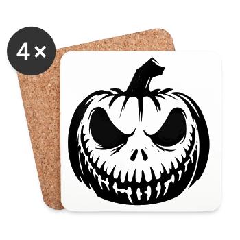 Pumpkin Ghost Halloween - Coasters (set of 4) - white - Front