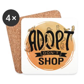 Adopt Don't Shop - Coasters (set of 4) - white - Front