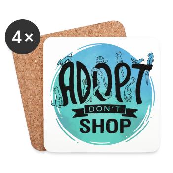 Adopt Don't Shop - Coasters (set of 4) - white - Front
