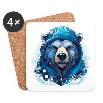 Ours des neiges - Dessous de verre (lot de 4) - blanc - Devant