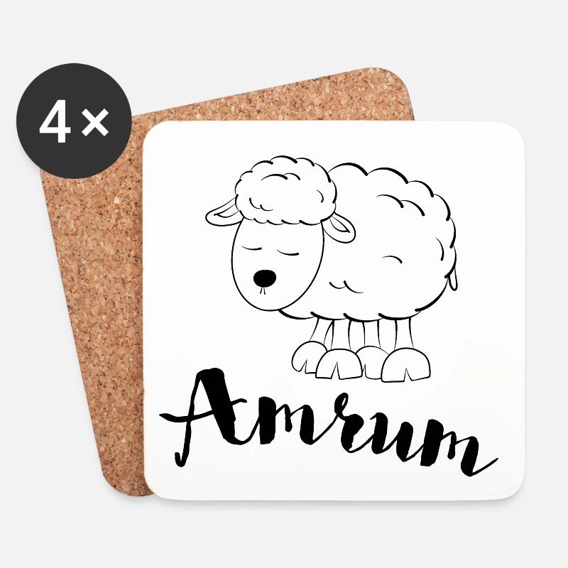 Amrum Schaf - Untersetzer (4er-Set) - Weiß