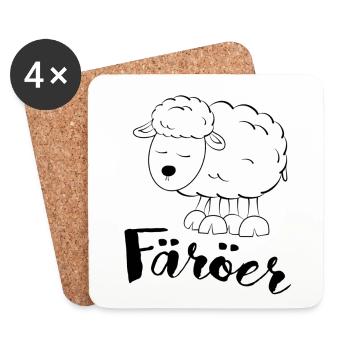Faroe Islands Sheep - Coasters (set of 4) - white - Front